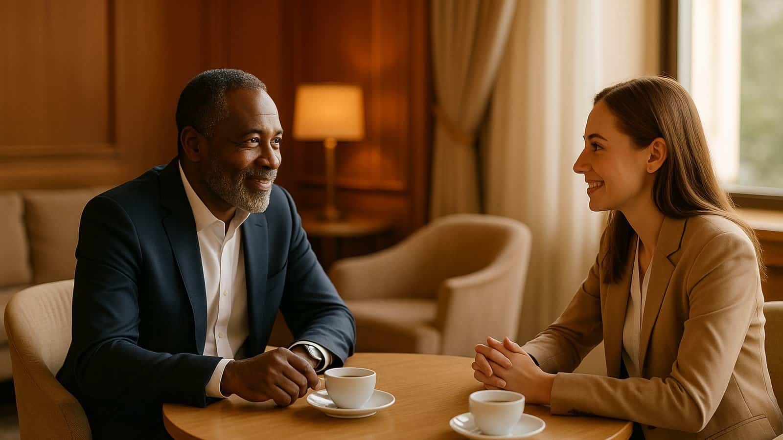 A Cornerstone consultant working one to one with a senior hospitality leader