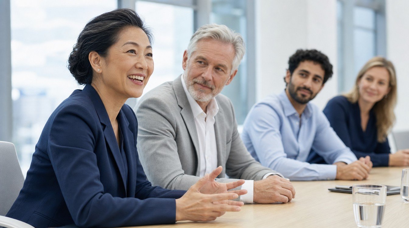 A senior hospitality leadership team in a working session