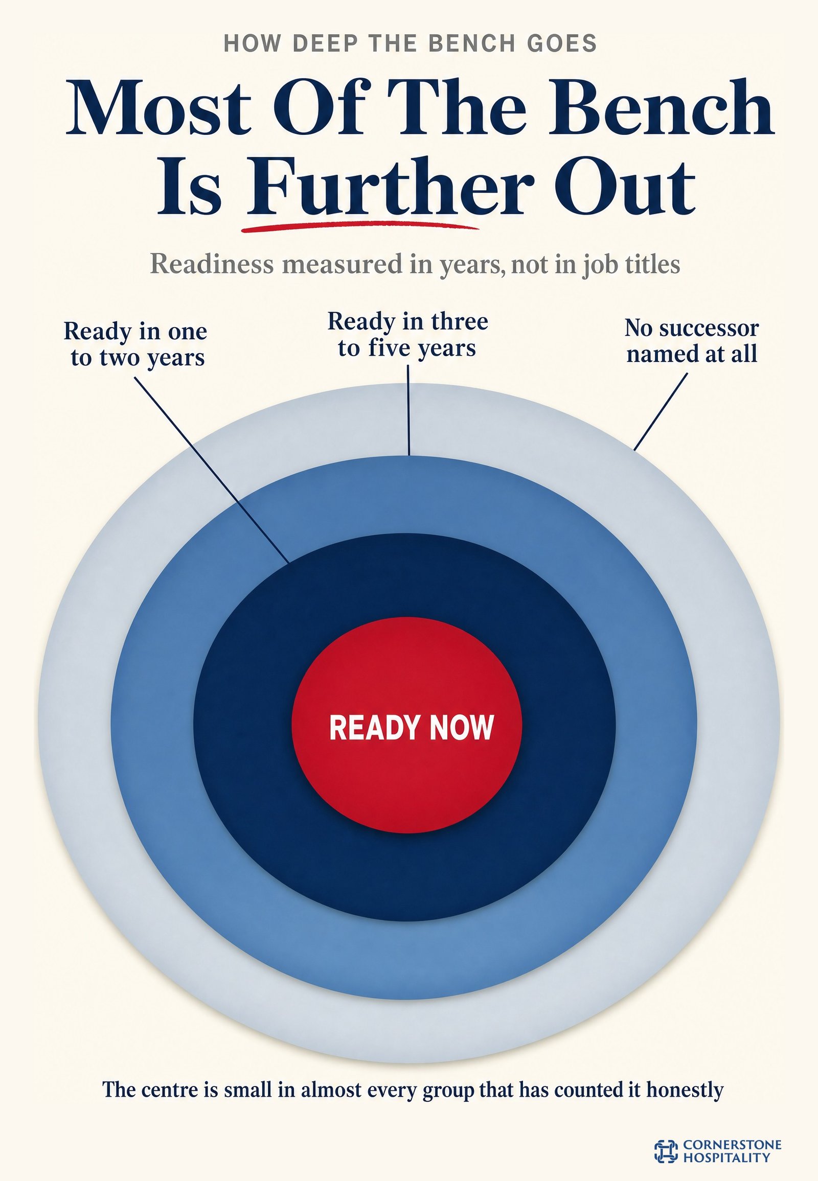Succession planning for hotel groups: most of a leadership bench sits further out than ready now, measured in years
