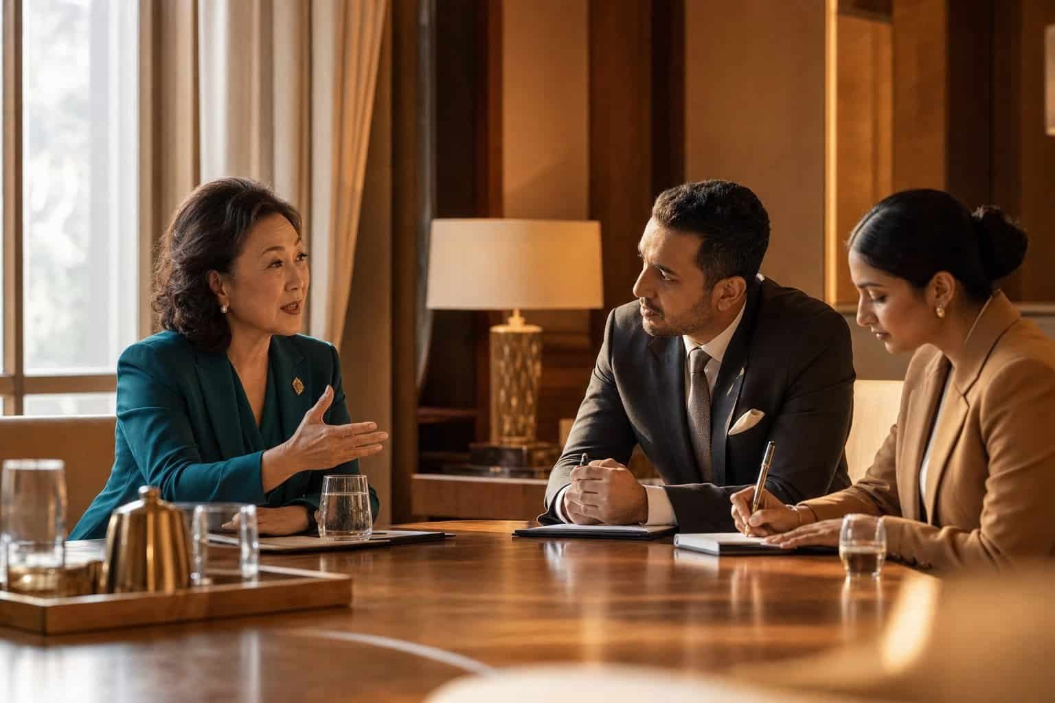 Executive Assessment für Hospitality, ein Aufsichtsrat prüft die Beweise, bevor eine Senior-Anstellung beschlossen wird