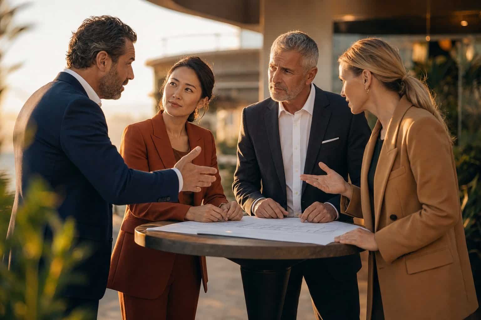 An executive team working through a proposed restructure